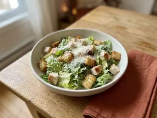 Chicken Caesar salad with croutons