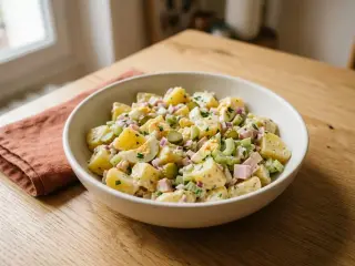 Salade de pommes de terre à l'américaine et œufs durs