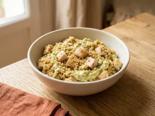 Salade de quinoa, blanc de poulet et avocat