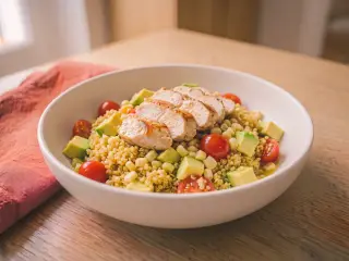 Salade de quinoa, poulet et avocat