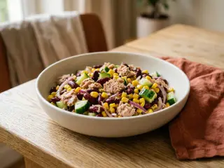 Salade de thon, haricots rouges et maïs