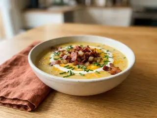 Cheddar bacon potato soup