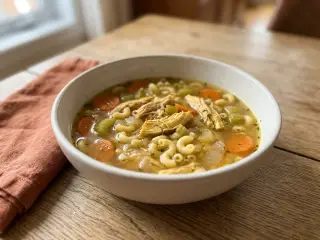 Chicken noodle soup with vegetables