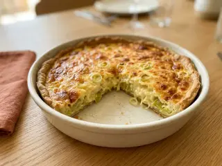 Tarte rustique aux poireaux et fromage blanc