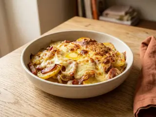 Tartiflette revisitée aux légumes et lardons de dinde