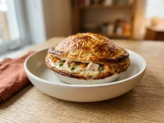 Chicken pot pie with peas and carrots