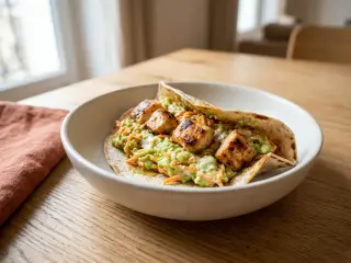 Wrap poulet-avocat et carottes râpées
